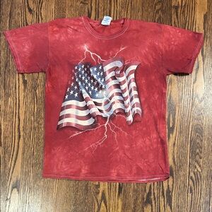 Vintage Y2K American Flag Tie Dye T-Shirt